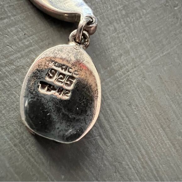 Taxco Mexico 925 Sterling Silver Turquoise inlay Bracelet - Picture 7 of 8